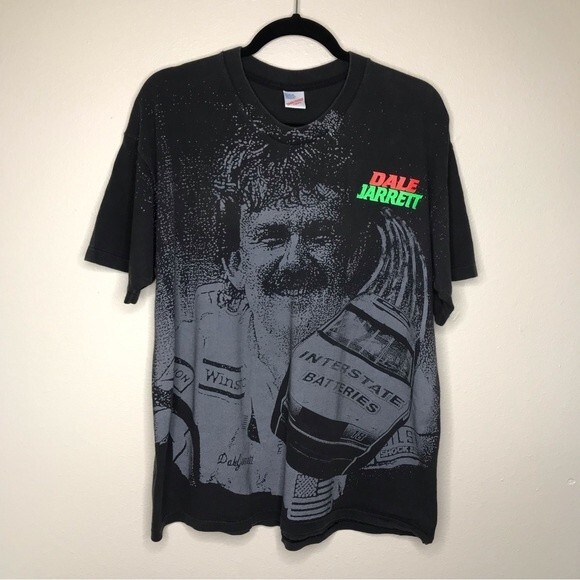 Vintage 90s Duke Dale Jarrett #18 Single Stitch Black T Shirt Graphic XL Rare - Picture 16 of 16